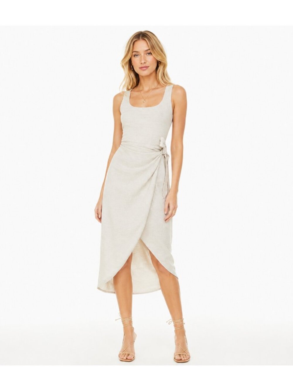 Wilfred Cream Wrap Midi Dress